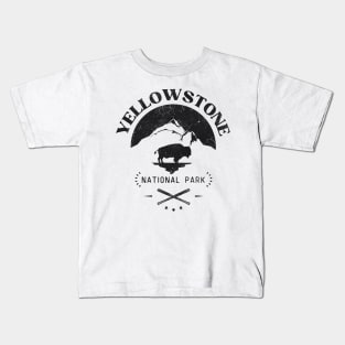 Yellowstone National Park Bison Camping Hiking Kids T-Shirt